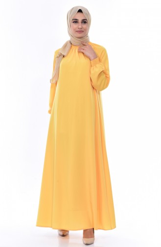 Yellow Hijab Dress 0021-36