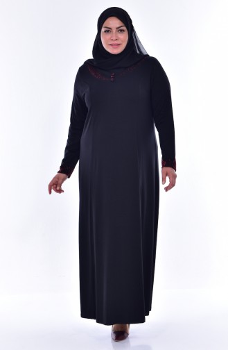 Robe Garnie Grande Taille 4416-03 Noir 4416-03