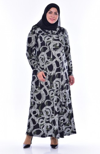 Khaki Hijab Dress 4438D-04