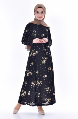 Black Hijab Dress 4804F-01
