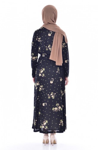 Black Hijab Dress 4804F-01