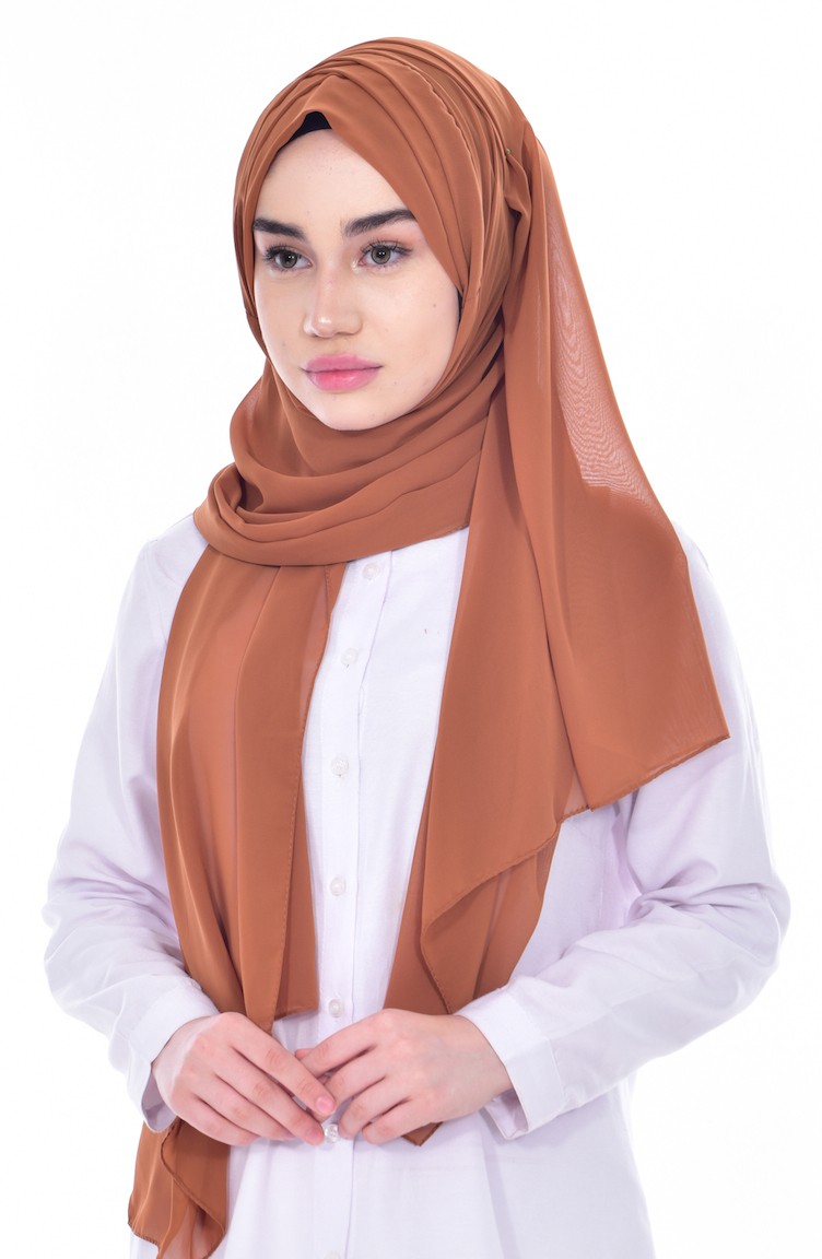شال بتصميم رباط 0021-07 لون عسلي 0021-07