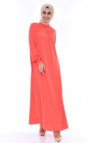 Orange Hijab Dress 0021-35