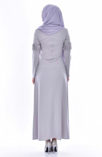 Hellgrau Hijab Kleider 4459-08