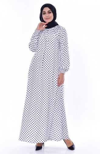 White Hijab Dress 0197-01