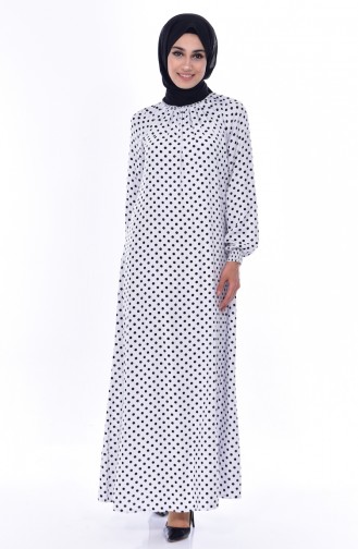White Hijab Dress 0197-01