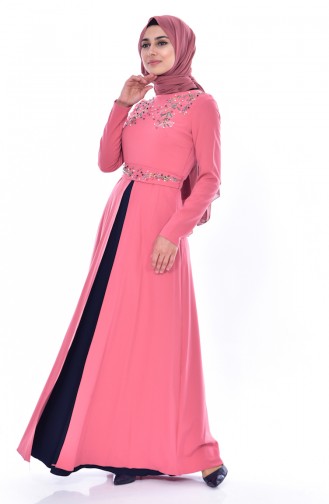 Robe Bordée 3288-05 Rose Pâle 3288-05