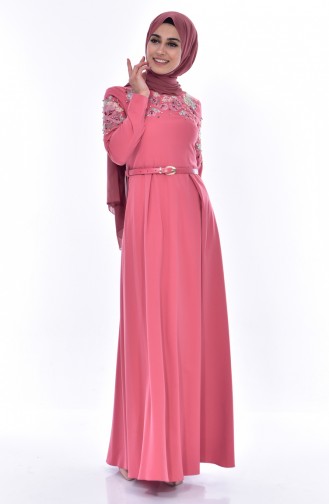 Embroideried Arched Dress 3289-04 Rose Dried 3289-04