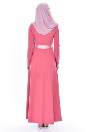 Embroidered Belted Dress 3319-06 Dried Rose 3319-06