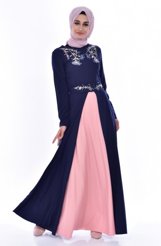 Embroideried Garment Dress 3288-04 Navy 3288-04