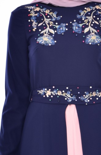 Embroideried Garment Dress 3288-04 Navy 3288-04