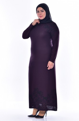 Robe Pierre Imprimée Grande Taille 4888A-03 Plum 4888A-03