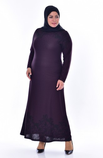 Robe Pierre Imprimée Grande Taille 4888A-03 Plum 4888A-03