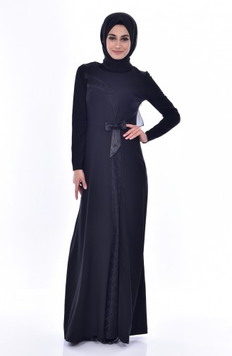 Kleid mit Schleifer 2940-01 Schwarz 2940-01