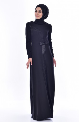 Kleid mit Schleifer 2940-01 Schwarz 2940-01