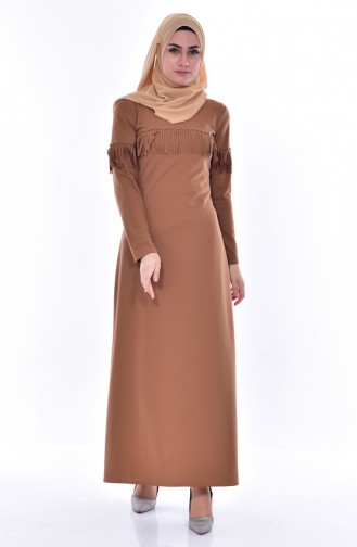Tan Hijab Dress 4459-07