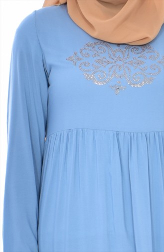 Taş Detaylı Elbise 1906-03 Bebe Mavisi