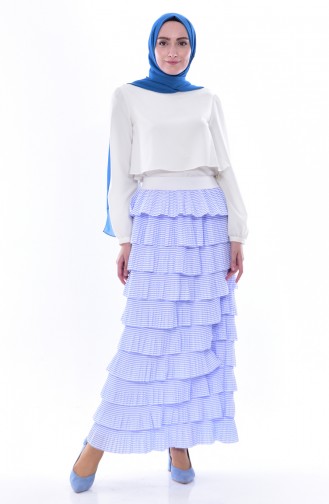 BURUN Ruffled Skirt 21260-01 Saks White 21260B-01