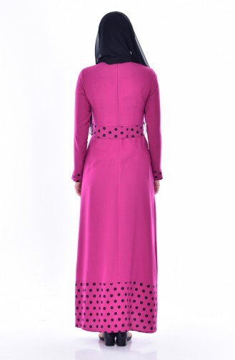 Polka Dot Garnish Dress 7188-03 Fuchsia 7188-03