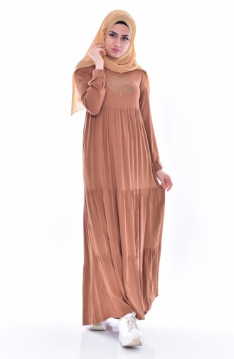 Brown Hijab Dress 1906-02