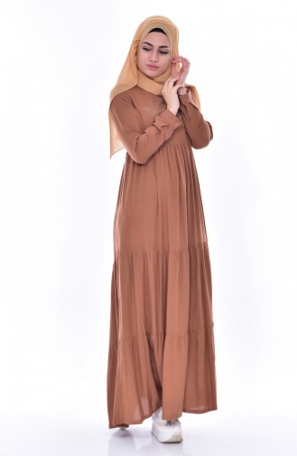 Brown Hijab Dress 1906-02