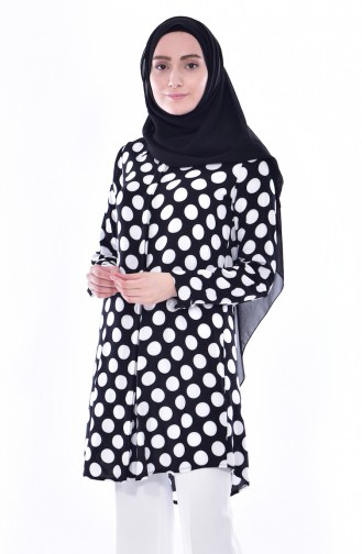 Polka Dot Tunic 0784-01 Black White 0784-01