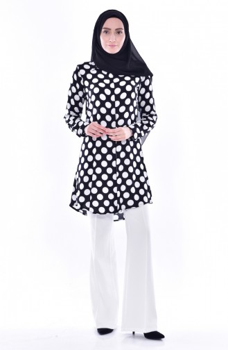 Polka Dot Tunic 0784-01 Black White 0784-01