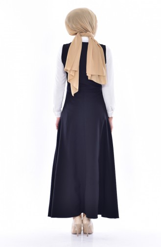 Schwarz Hijab Kleider 11169-01