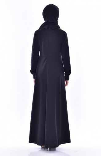 Dantel Detaylı Elbise 3490-01 Siyah