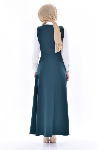 فستان بدون اكمام بتصميم رباط 11169-06 لون اخضر 11169-06