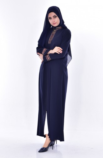 Navy Blue Abaya 1080-02