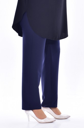 Pantalon Simple Grande Taille 0160-03 Bleu Marine 0160-03