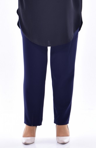 Pantalon Simple Grande Taille 0160-03 Bleu Marine 0160-03