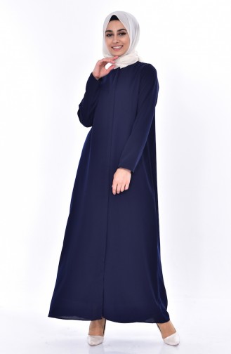 Abaya mit Reißverschluss 49506-01 Dunkelblau 49506-01