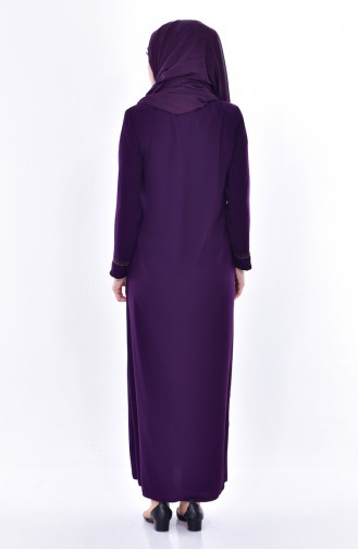 Large Size Embroidered Abaya 0183-03 Plum 0183-03