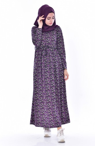 Purple Hijab Dress 5058-02
