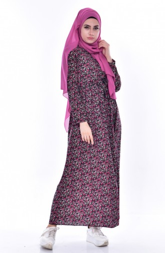 EFE Flowered Dress 5058-01 Plum 5058-01