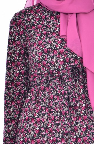 EFE Flowered Dress 5058-01 Plum 5058-01