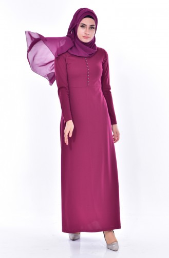 Plum Hijab Dress 2196-03