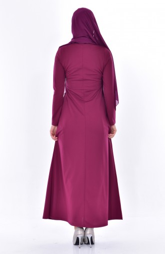 Plum Hijab Dress 2196-03