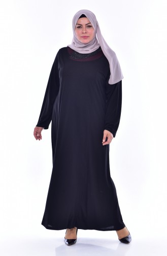 Robe İmprimée de Pierre Grande Taille 4492-01 Noir 4492-01