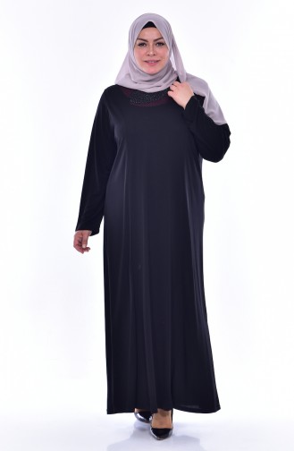 Robe İmprimée de Pierre Grande Taille 4492-01 Noir 4492-01