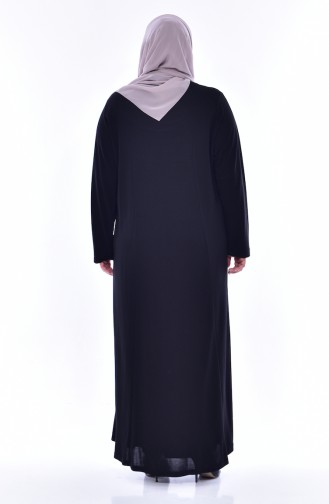 Robe İmprimée de Pierre Grande Taille 4492-01 Noir 4492-01