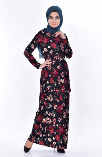 Rot Hijab Kleider 1022-03
