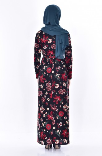 Rot Hijab Kleider 1022-03
