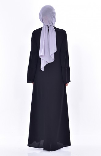 فستان مُزين بتفاصيل مُطرزة 1902-02 لون أسود 1902-02