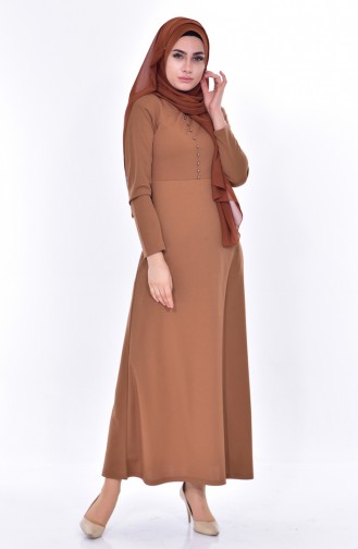 Cinnamon Color Hijab Dress 2196-05