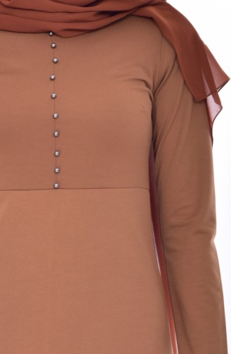 Cinnamon Color Hijab Dress 2196-05