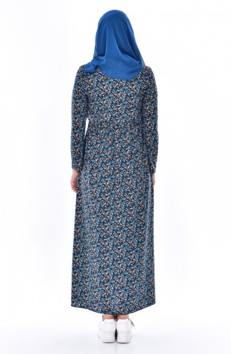 EFE Flowered Dress 5058-03 Turquoise 5058-03