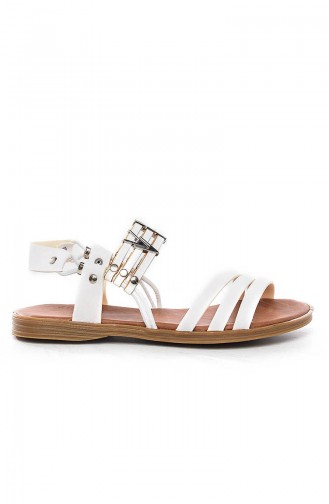 White Summer Sandals 2097-1